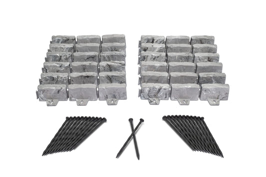 EasyFlex No-Dig Landscape Edging with Anchoring Spikes, 2.7 in Tall Decorative Stone-Look Garden