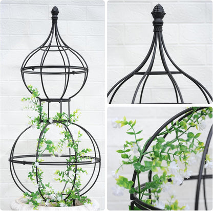 48.8"x17" Metal Obelisk Trellis for Climbing Plants | Unique Outdoor Support for Rose Bushes and