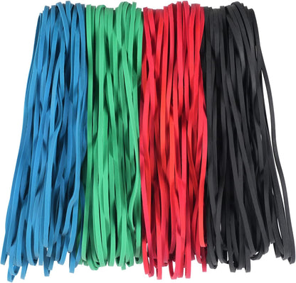 Large Rubber Bands 140 Pack, Heavy Duty Big Elastic Bands Size #117, Colored (Black, Blue, Red