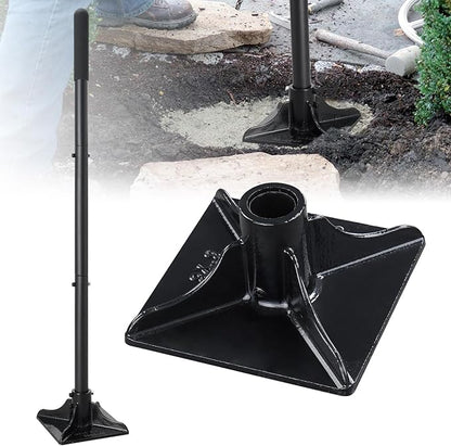 Steel Tamper Tool, Heavy Duty Garden Ground Steel Tamper Tool Kit Long Handle 58 Inch, 8x8” Square