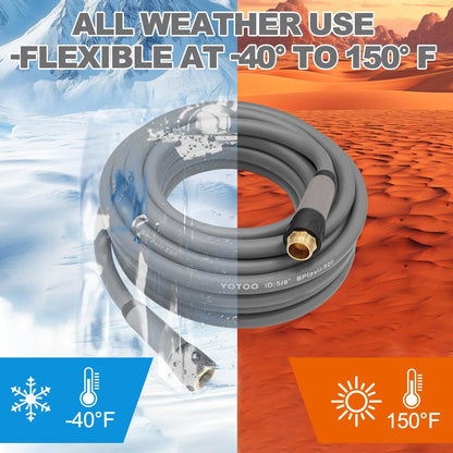 YOTOO Heavy Duty Hybrid Garden Lead in Water Hose 5/8-Inch by 1.28-Feet 150 PSI, Kink Resistant