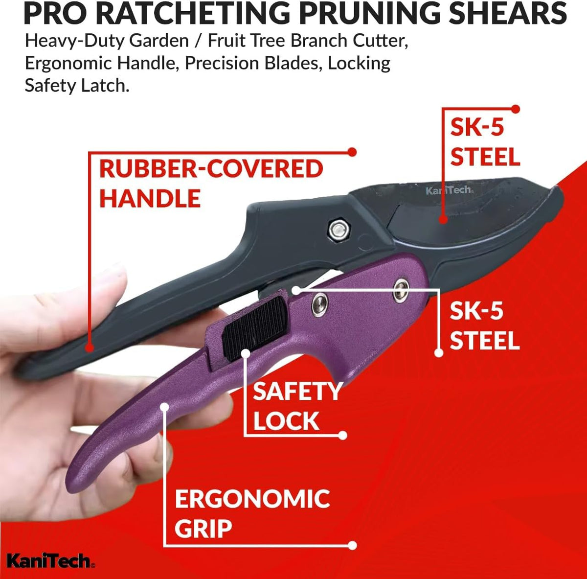 Pruning Shears for Gardening with Gloves - Heavy Duty Garden Shears, Aluminum Hand Pruners with TPR