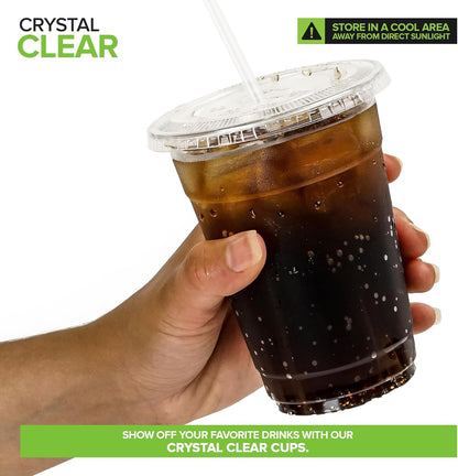 Stock Your Home 16 oz Premium Commercially Compostable Cold Cups (50 Pack), Eco Party Cup