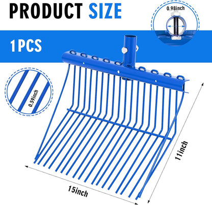 Tandefio 1 Pack Pitchfork Replacement Head Metal Horse Manure Rake Gardening Pitch Fork with Angled