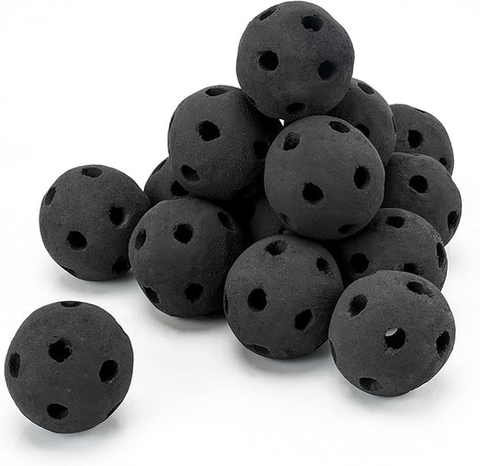 Skyflame Hollow Ceramic Fireplace Balls, Set of 15 Round Fire Stones Set for Indoor and Outdoor