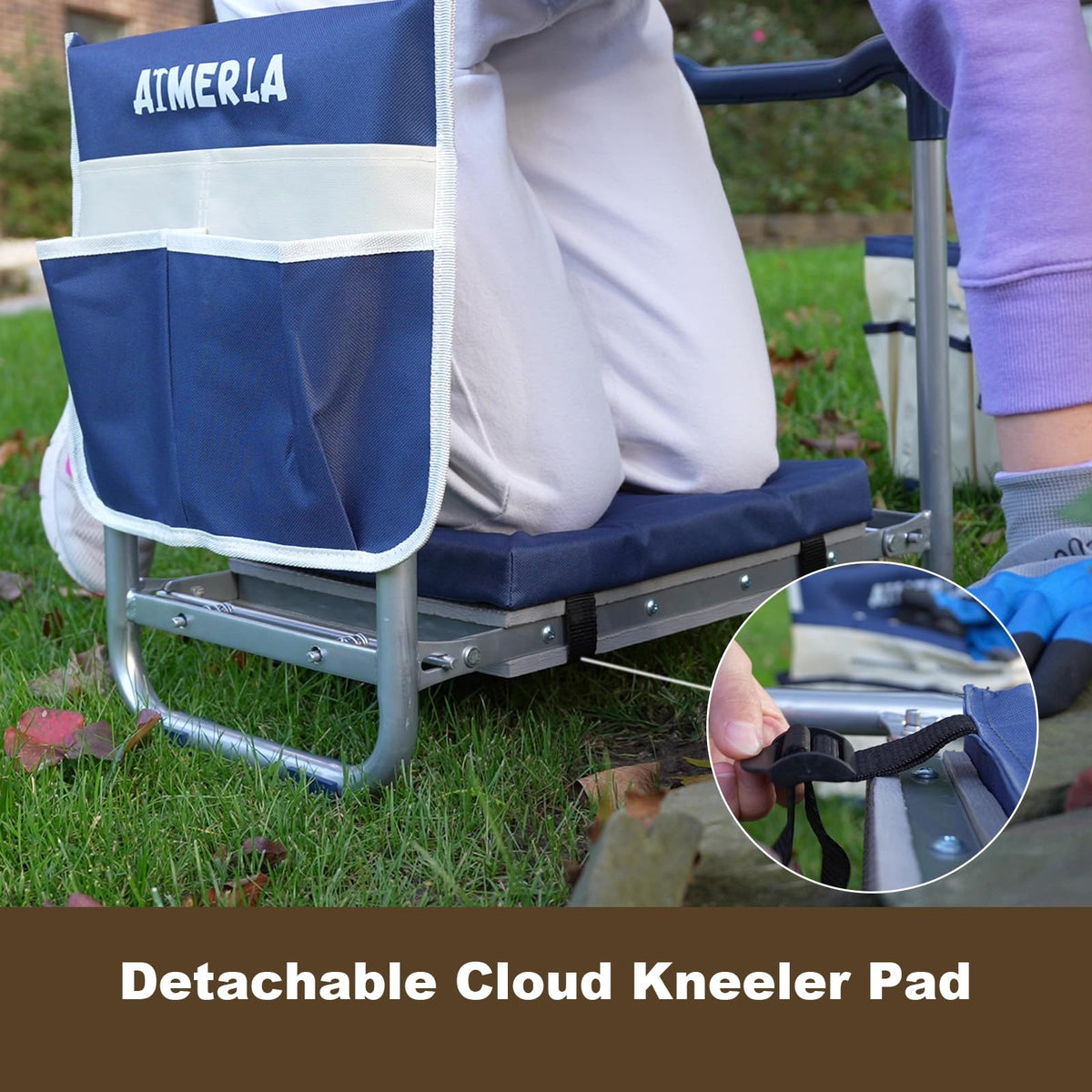 Aimerla K5 Foldable Kneeler Seat - Heavy Duty (Detachable Cloud Kneeler Pad) - Garden Stool - 2