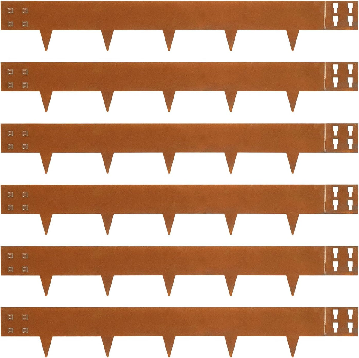 Corten Steel Landscape Edging 40" Lx 6" H Steel Landscaping Edging 6 pcs Metal Landscape Edging
