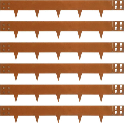 Corten Steel Landscape Edging 40" Lx 6" H Steel Landscaping Edging 6 pcs Metal Landscape Edging
