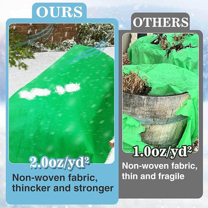 Alphatool 2.0oz/yd² Plant Covers Freeze Protection - 10 x 12 ft Easy of Use Green Winter Plant