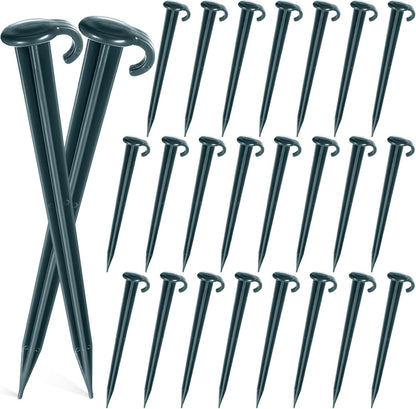 Vicenpal 24 Pcs 7 Inch Plastic Yard Stakes Inflatables Heavy Duty Plastic Garden Stakes for Tent