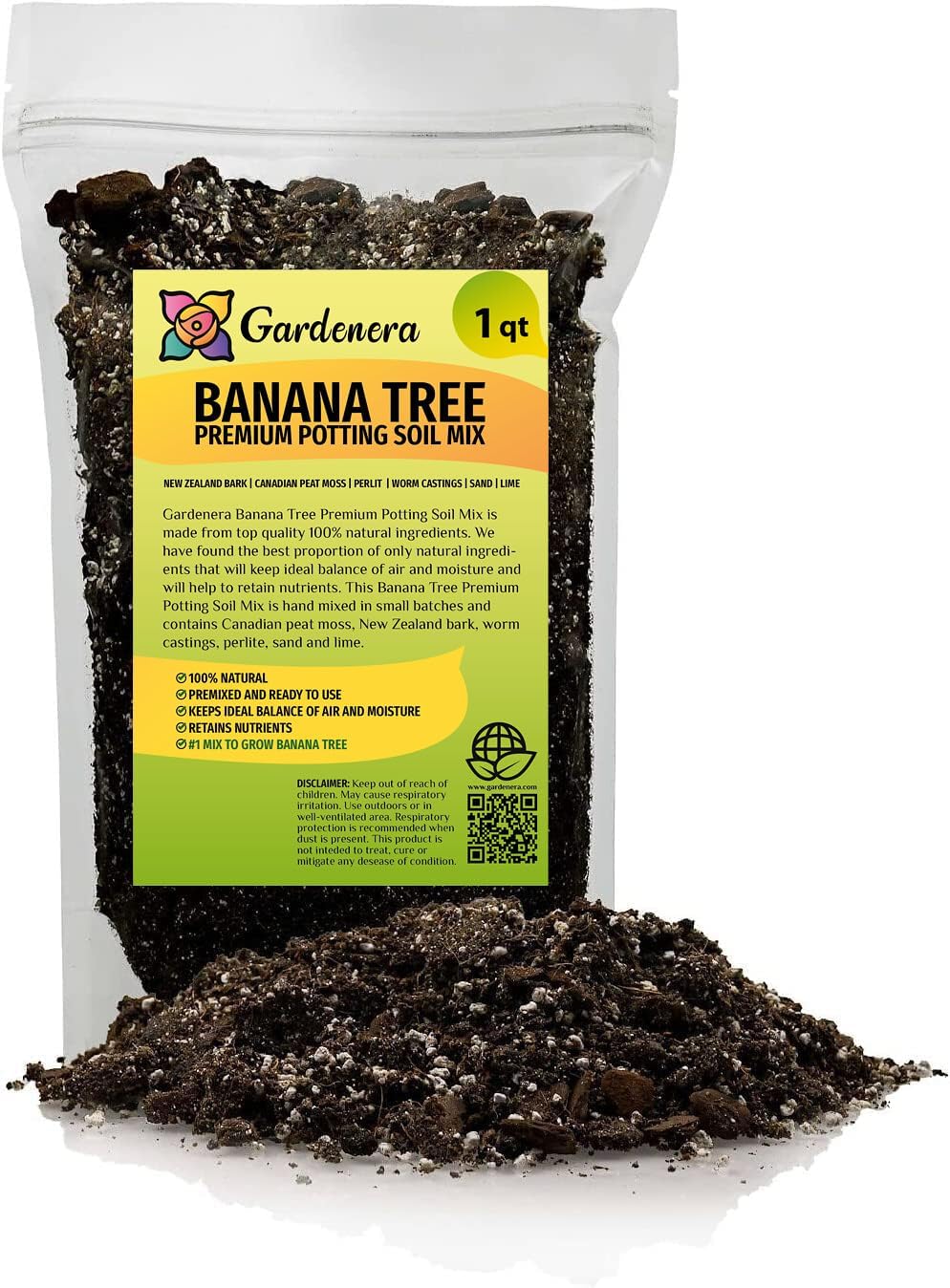 Gardenera Premium Banana Tree Potting Mix - Expertly Formulated Blend for Optimal Growth and Fruit