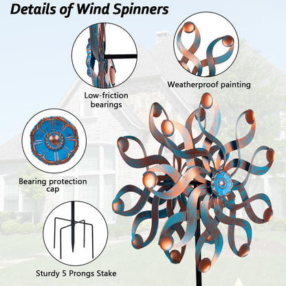 DREAMSOUL 22" Large Wind Spinners Outdoor, Outdoor Metal Kinetic Wind Spinners for Yard and Garden