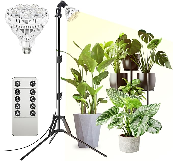 SANSI Grow Lights for Indoor Plants, 4 Dimmable Levels 30W Full Spectrum Plant Lights for Indoor