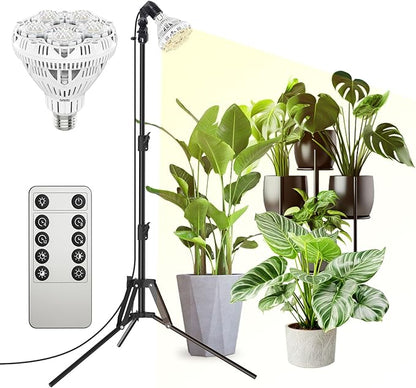 SANSI Grow Lights for Indoor Plants, 4 Dimmable Levels 30W Full Spectrum Plant Lights for Indoor