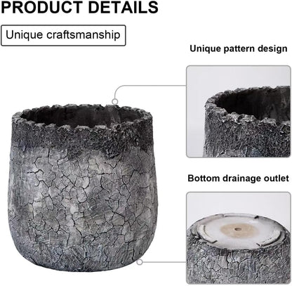Craft flowerpots 18"+13"+9" Dia Round Concrete Planter Set of 3 Large Outdoor/Indoor Planter Pots