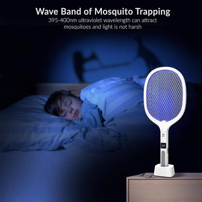 WBM SMART 2 in 1 Electric Bug Zapper, Mosquitoes Trap Lamp & Racket, USB Rechargeable Electric Fly