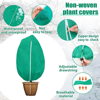 4 Pack Plant Covers Freeze Protection for Winter, 2.2oz/yd² Frost Blankets Cloths With