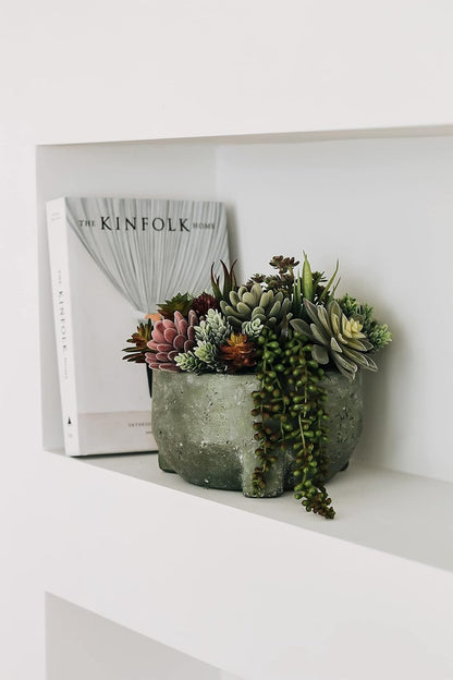 Artificial Succulent Plants Fake Assorted - 16 Pack - Unpotted Face Succulent Plants - Realistic