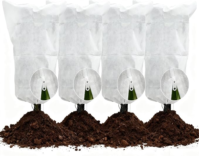 EAONE Plant Covers Freeze Protection 47x71”, Set of 4 Winter Frosts Cloth for Outdoor Plants