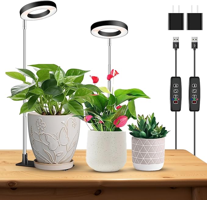Kullinss Grow Light, 48 LEDs Full Spectrum Plant Lights for Indoor Growing, Halo Plant Light with