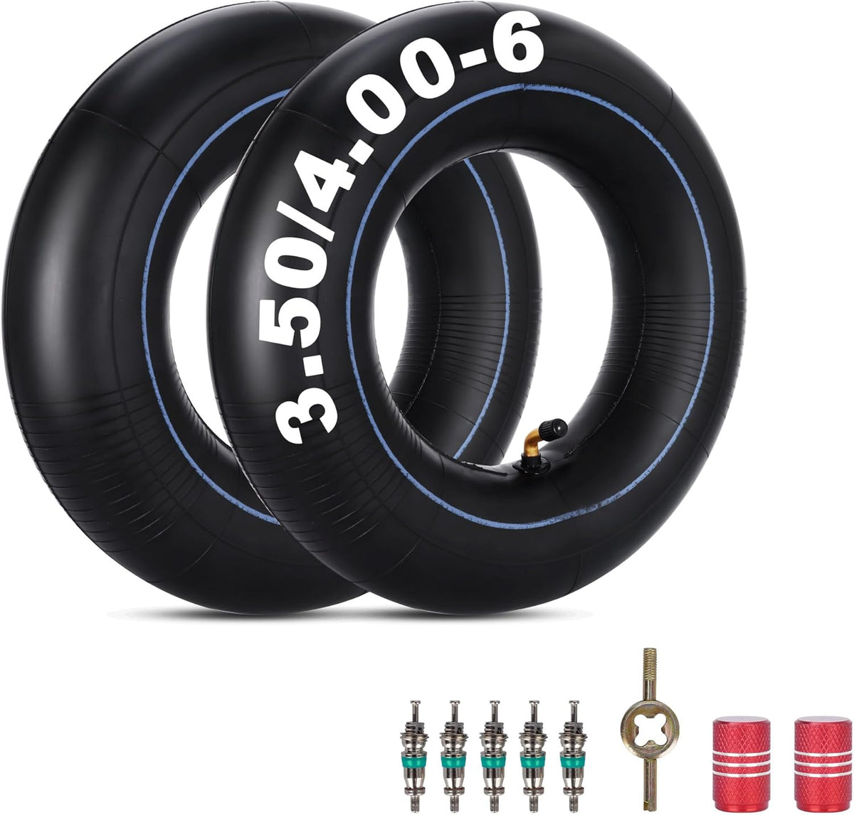 RUTU 4.00-6 Tube 4.10/3.50-6 Heavy Duty Inner Tube with TR87 Bent Valve Stem Replacement for Go