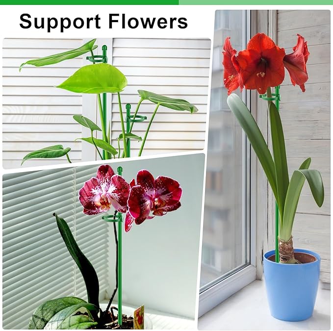Plant Stakes 17 inch 10Pcs SupKing Support Stick Orchid Stakes with Clips Garden Plant Poles