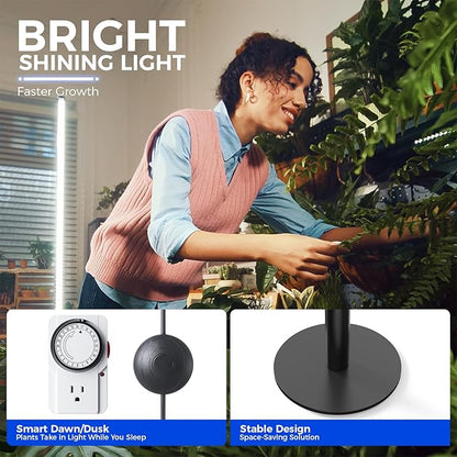 Barrina T10 Pro Standing Grow Light with Timer, 42W, 5000K, Full Spectrum Vertical Tall Grow Lights