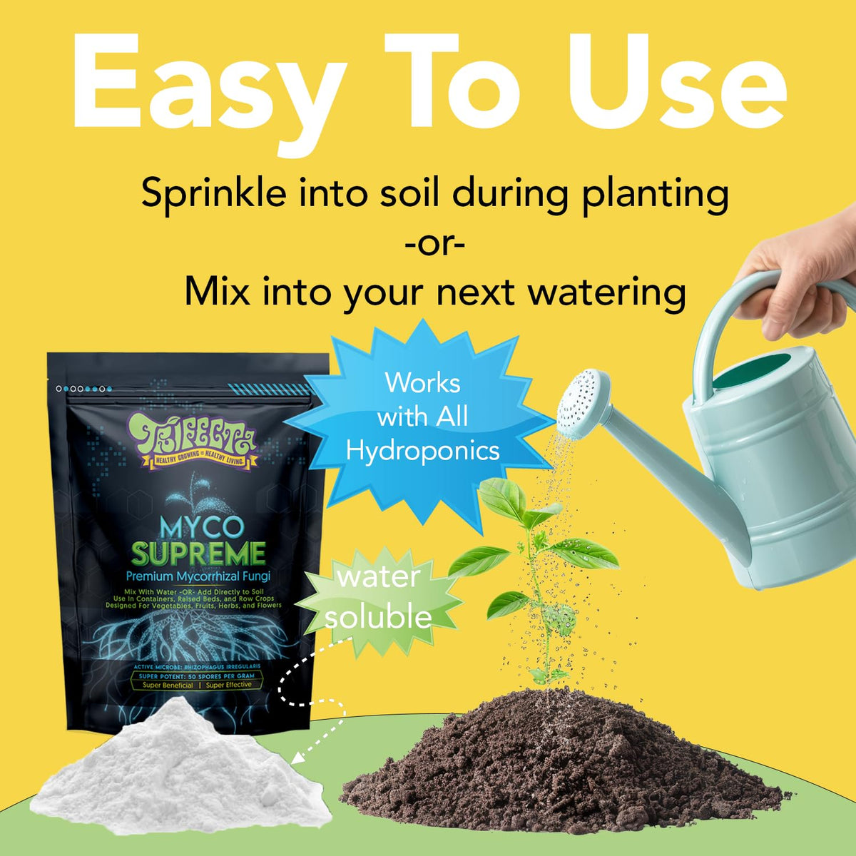 Trifecta Myco Supreme Mycorrhizal Fungi for Soil, Plant Root Stimulator, Ultra Concentrated