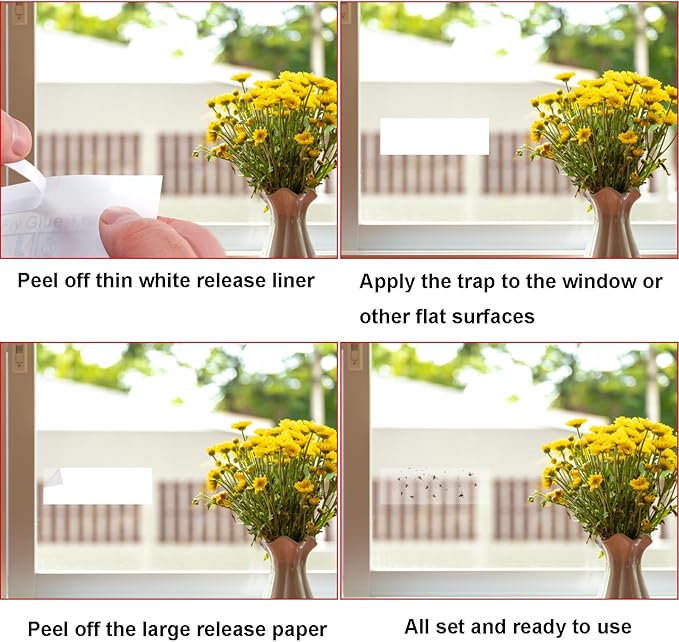 Mosqueda Window Fly Traps, 30 Pack Sticky Fly Traps for Indoors, Fly Catchers for Inside Home