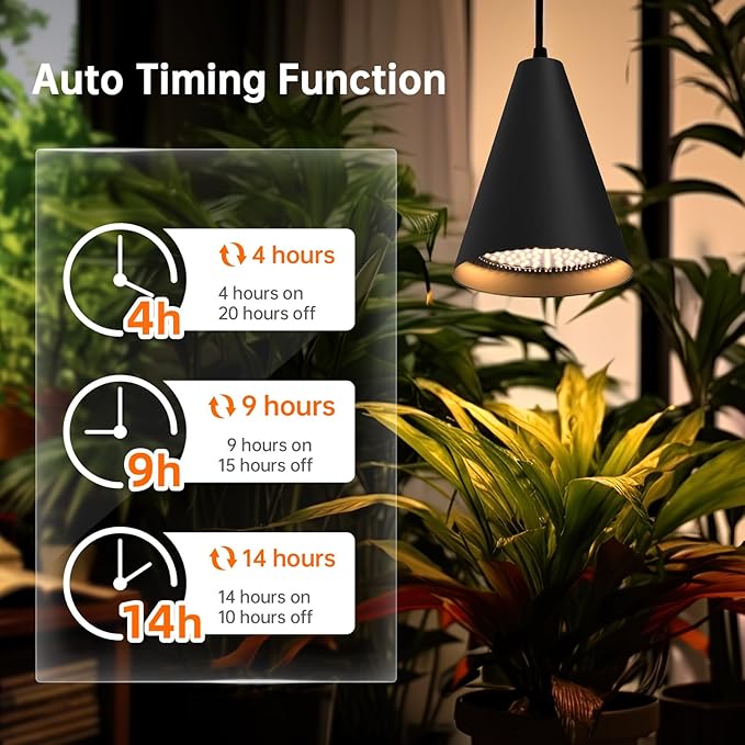 Bstrip Hanging Grow Lights, Full Spectrum Hanging Plant Lights for Indoor Plants, 25W Black Grow
