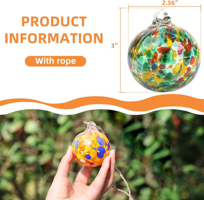 VOREEN 6pcs Hand-Blown Glass Ornaments Balls Hanging Gazing Ball Friendship Ball Glass Witches