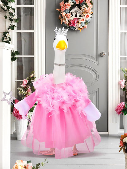 Outus Princess Goose Outfits Princess Skirt for Porch Goose 23 Inch Holiday Lawn Funny Geese Cloth