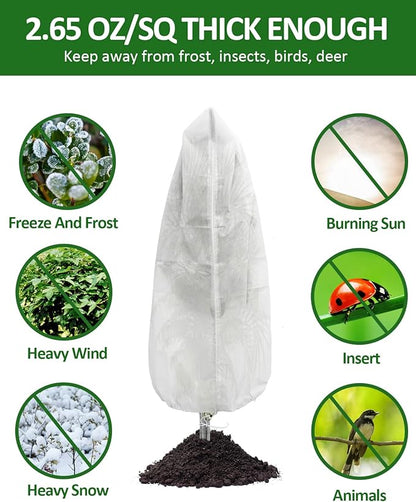 EAONE Plant Covers Freeze Protection 47x71”, Set of 4 Winter Frosts Cloth for Outdoor Plants
