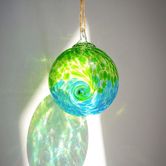 4 Inch Hand Blown Glass Gazing Balls Green Glass Christmas Ball Ornaments Garden Patio Home Decor
