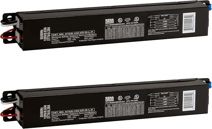 OHLECTRIC 2 Pack - Replacement for Keystone KTEB-332-UV-IS-L-P 3 Lamp T8 Electronic Fluorescent