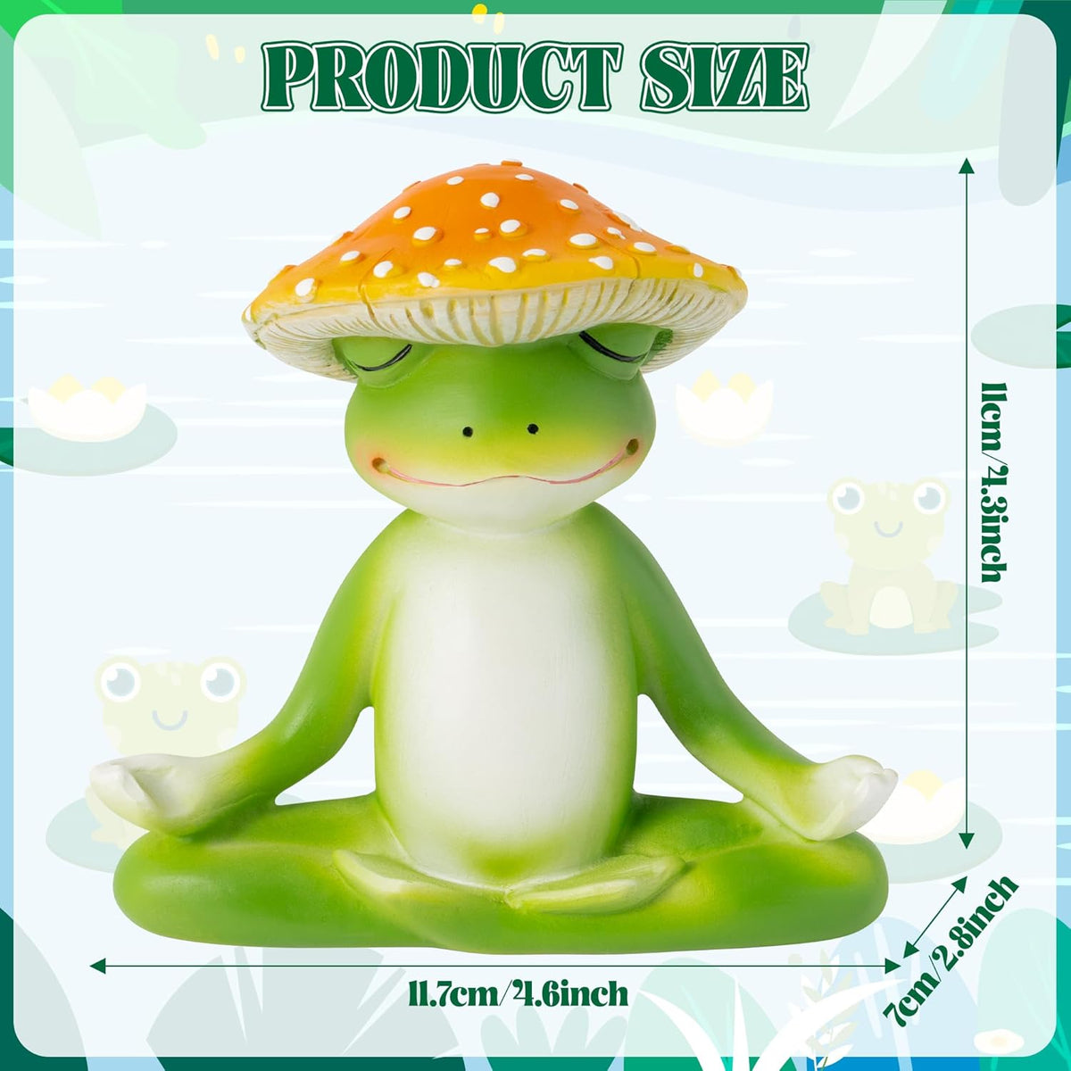 Meditation Frog Resin Statue - Yoga Meditation Frog Statue for Desk Living Room Resin Figurine for