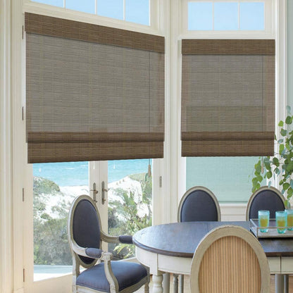 LETAU Wood Window Roman Shades, Bamboo Light Filtering Window Blinds for Indoor Home, Office