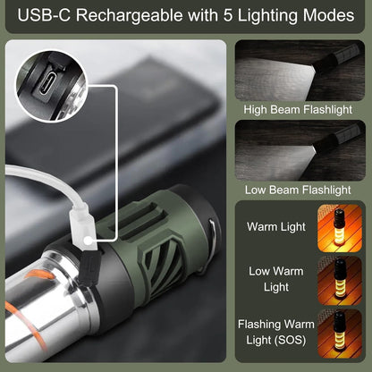 Rival Tac Buzz Repel Pro Lamp 3-in-1 Mosquito Repellent Rechargeable Flashlight, Citronella Outdoor
