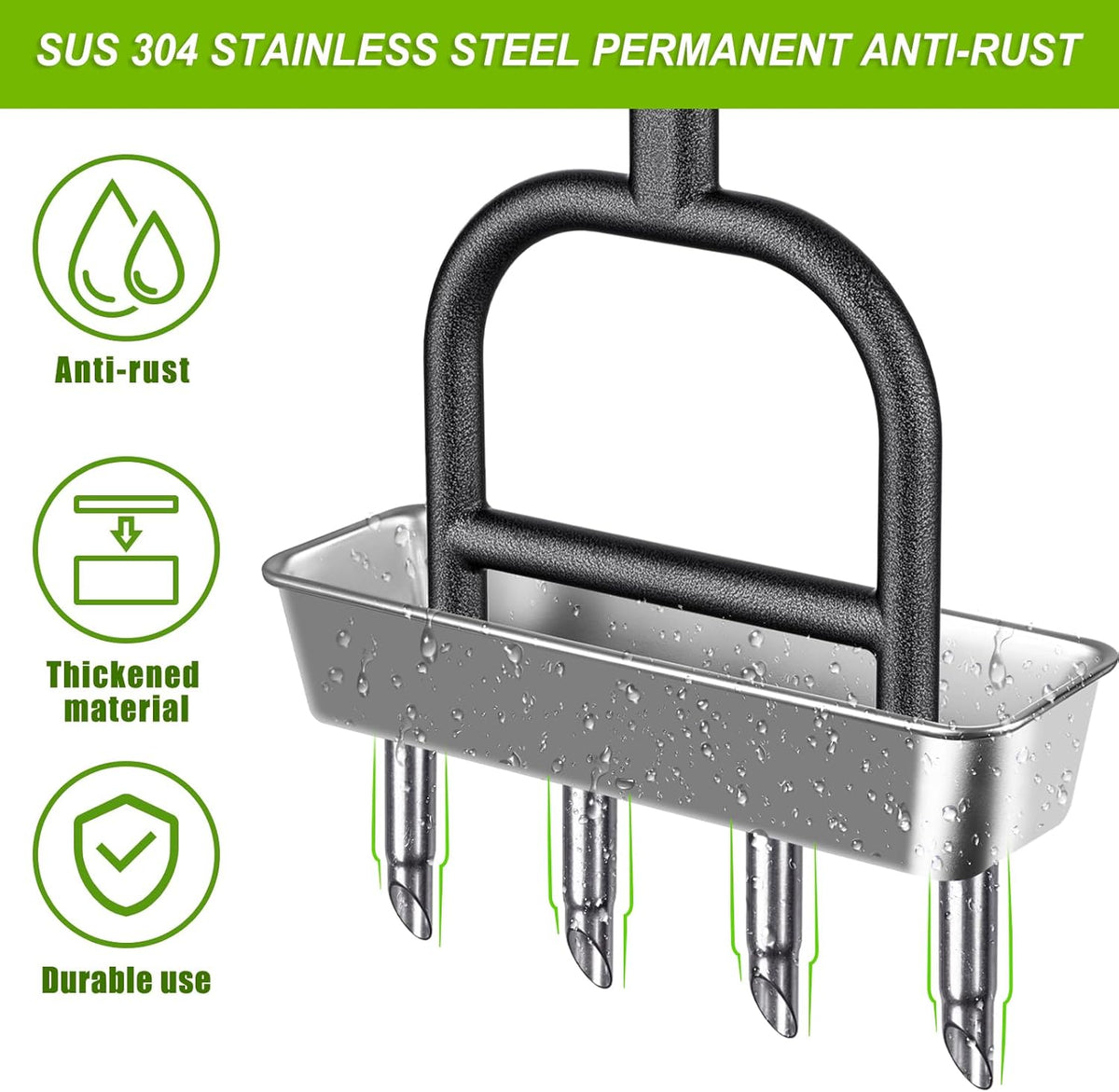 Dolibest Lawn Coring Aerator, Manual Grass Aerating Tool with Stainless Steel Soil Core Storage