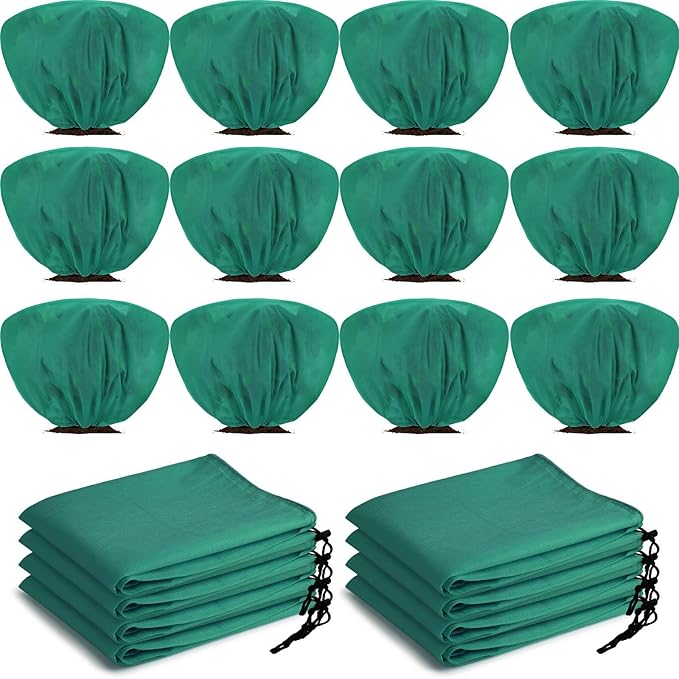 12 Pcs Winter Plant Covers Freeze Protection 39.4x23.6 Inch Horizontal Shrub Tree Rose Plant
