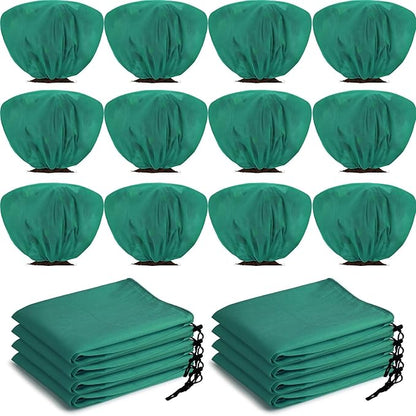 12 Pcs Winter Plant Covers Freeze Protection 39.4x23.6 Inch Horizontal Shrub Tree Rose Plant