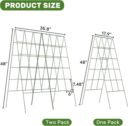 DOEWORKS Cucumber Trellis, 48" High Foldable A Frame Garden Trellis, 2 Pack, Plant Support for