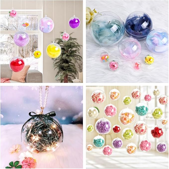 Acrylic Hollow Ball, Clear Plastic Fillable Ornaments Ball, DIY Clear Plastic Balls for New Years