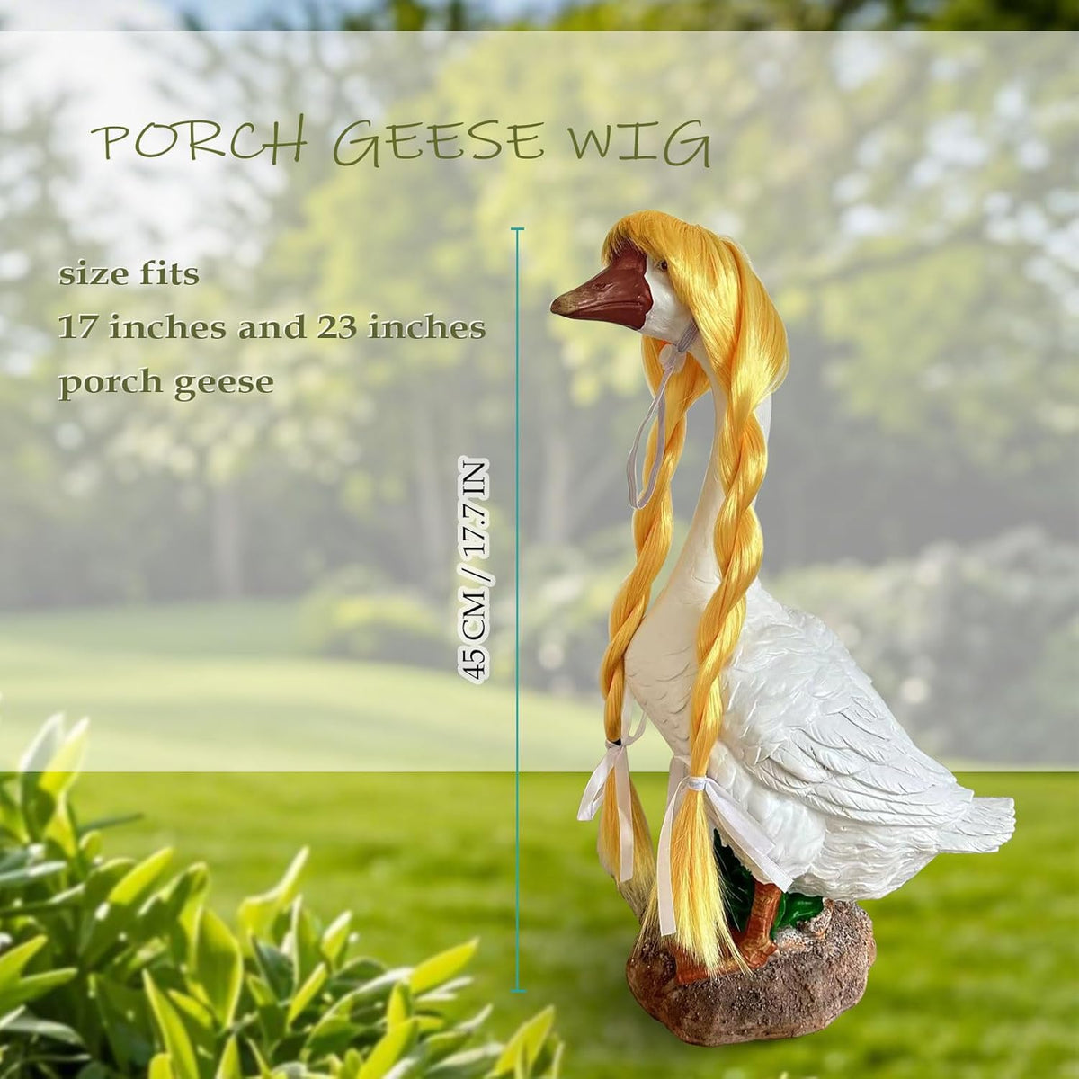 Porch Goose Wigs, Porch Goose Outfits Lawn Goose Statue Accessories for Outdoor Garden Patio Yard
