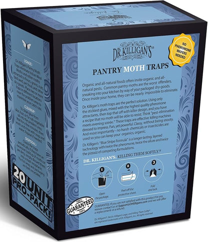 Dr. Killigan's Premium Double Potent Pantry Moth Traps with Pheromones Prime, Sticky Indian Meal