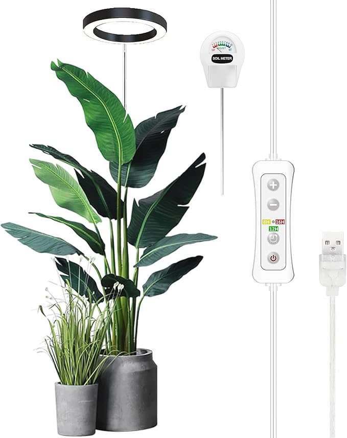 Plant Grow Light,yadoker LED Growing Light Full Spectrum for Indoor Plants, Paired with a Soil