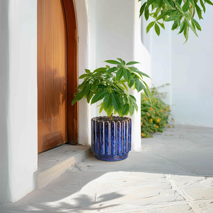 Ceramic Planter - 9.6 Inch Ceramic Plant Pots Indoor Outdoor, Round Flower Pots with Drainage Hole