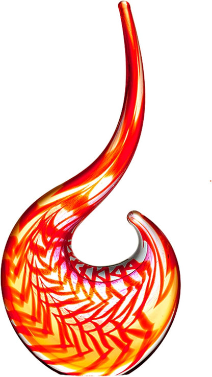 Luxury Lane Hand Blown Abstract Sun Conure Sommerso Art Glass Sculpture for Home Decor 15 inch Tall