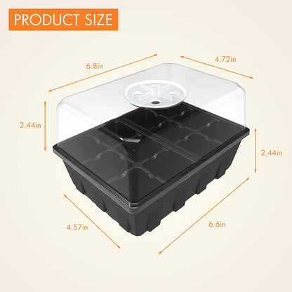 Gardzen 10 Pack Seed Starting Tray, Plant Germination Trays, Seed Starter Kit with Adjustable
