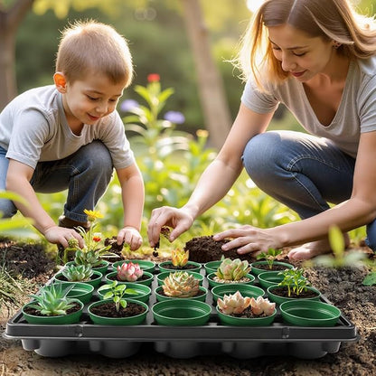3 Inch Nursery Pots 100 Pcs with 5 Pcs 20 Cell Nursery Pot Trays, 5 Sets Seed Starting Kit for